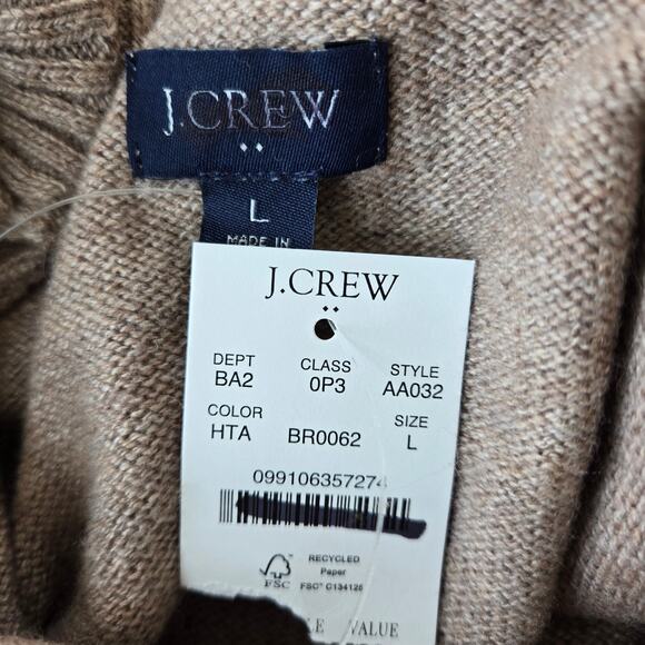 J. Crew Factory Shawl Collar Sweater Size L NWT - Picture 6 of 9